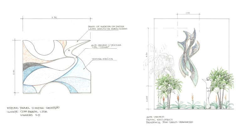 Estudos conceituais desenvolvidos por Dreison Santini durante a criação de projetos arquitetônicos personalizados, transformando ideias em soluções exclusivas para residências de alto padrão.